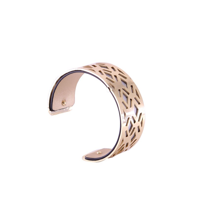 Pulseira de braço, faça você mesmo, pulseira de couro reversível, bracelete de mulher, cor dourada: WZ0028