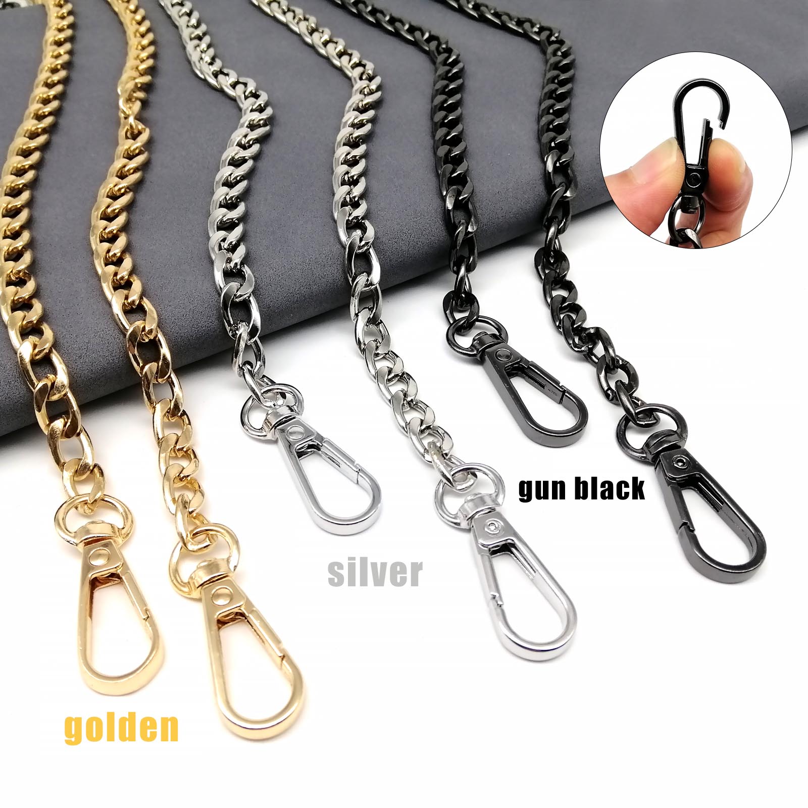 Metalen 60/120Cm Dubbele Gesp Clip Handtas Tas Tas Accessoires Leren Tas Riem Handvat Schouder Vervanging Reparatie Diy