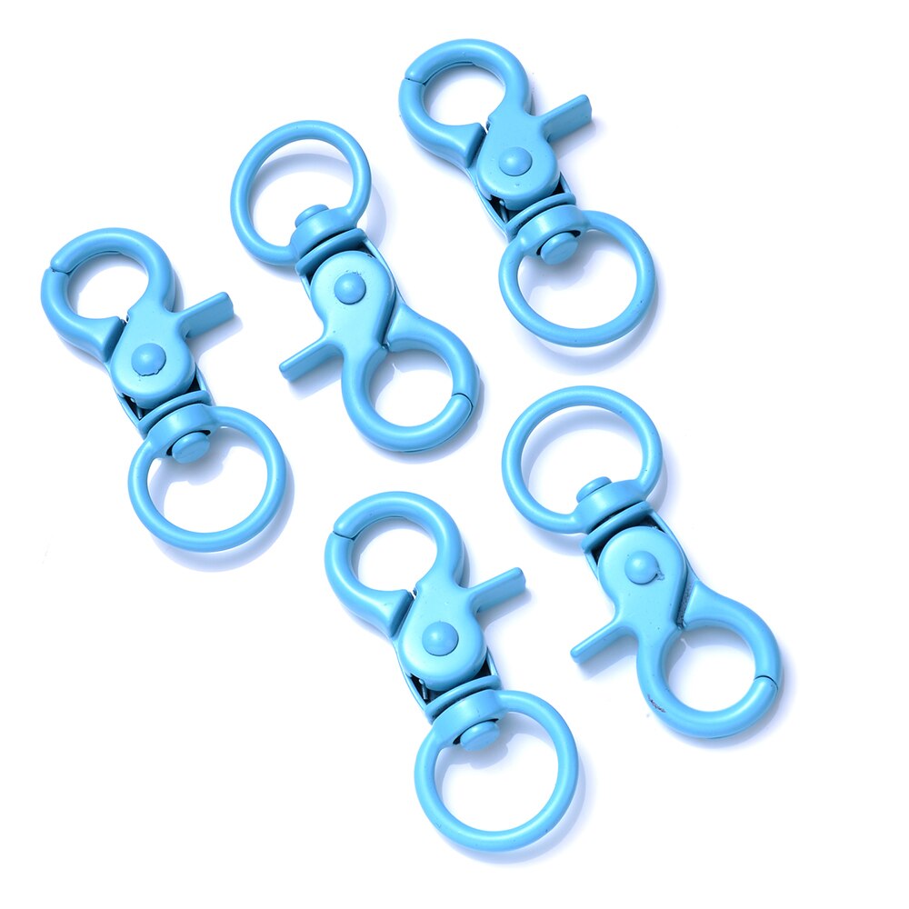 IYOE 5 sztuk 20x43mm Multicolor karabińczyk haki do tworzenia biżuterii znalezienie DIY brelok koniec złącze torebka Toy Doll Hook: light blue