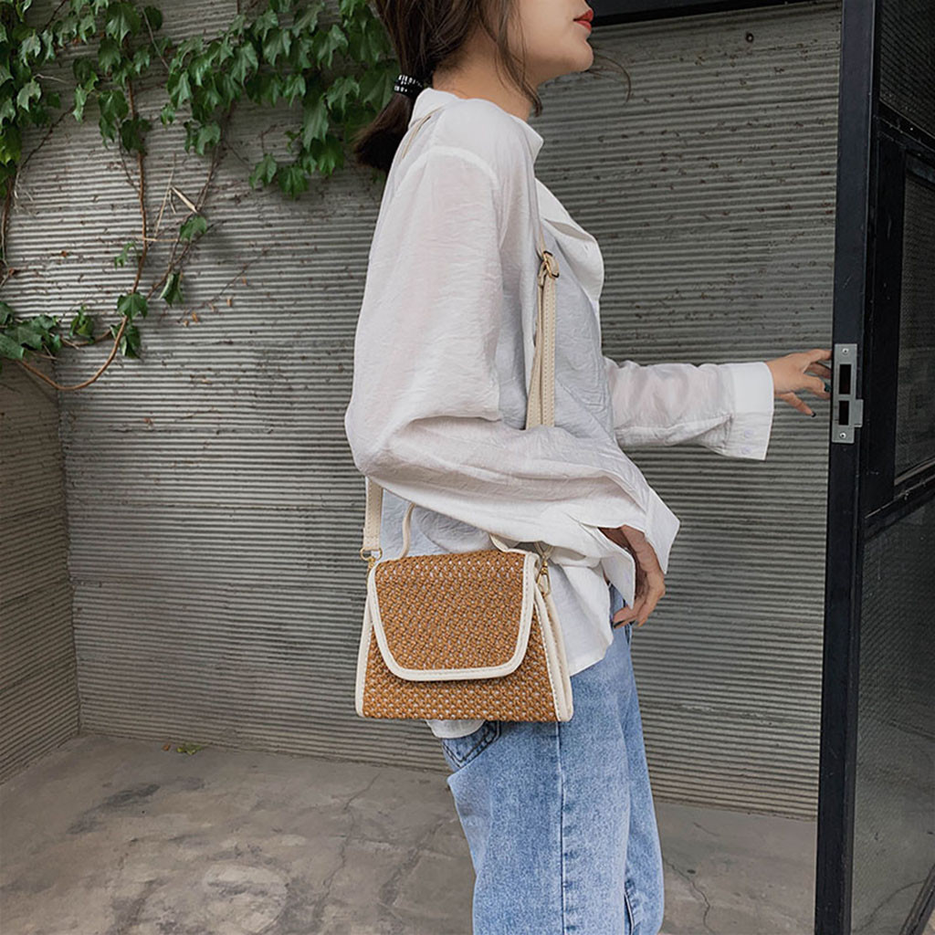 Vintage rotin sac femme été tissé sac à bandoulière femme fait main sac à main fourre-tout femme sacs sur épaule bolso mimbre redondo