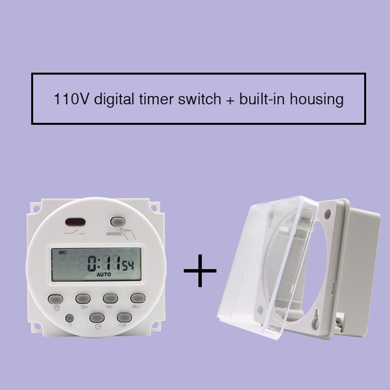 CN101A avec couvercle minuterie relais interrupteur de lumière programmable minuterie numérique swith avec couvercle de protection hebdomadaire: 110V
