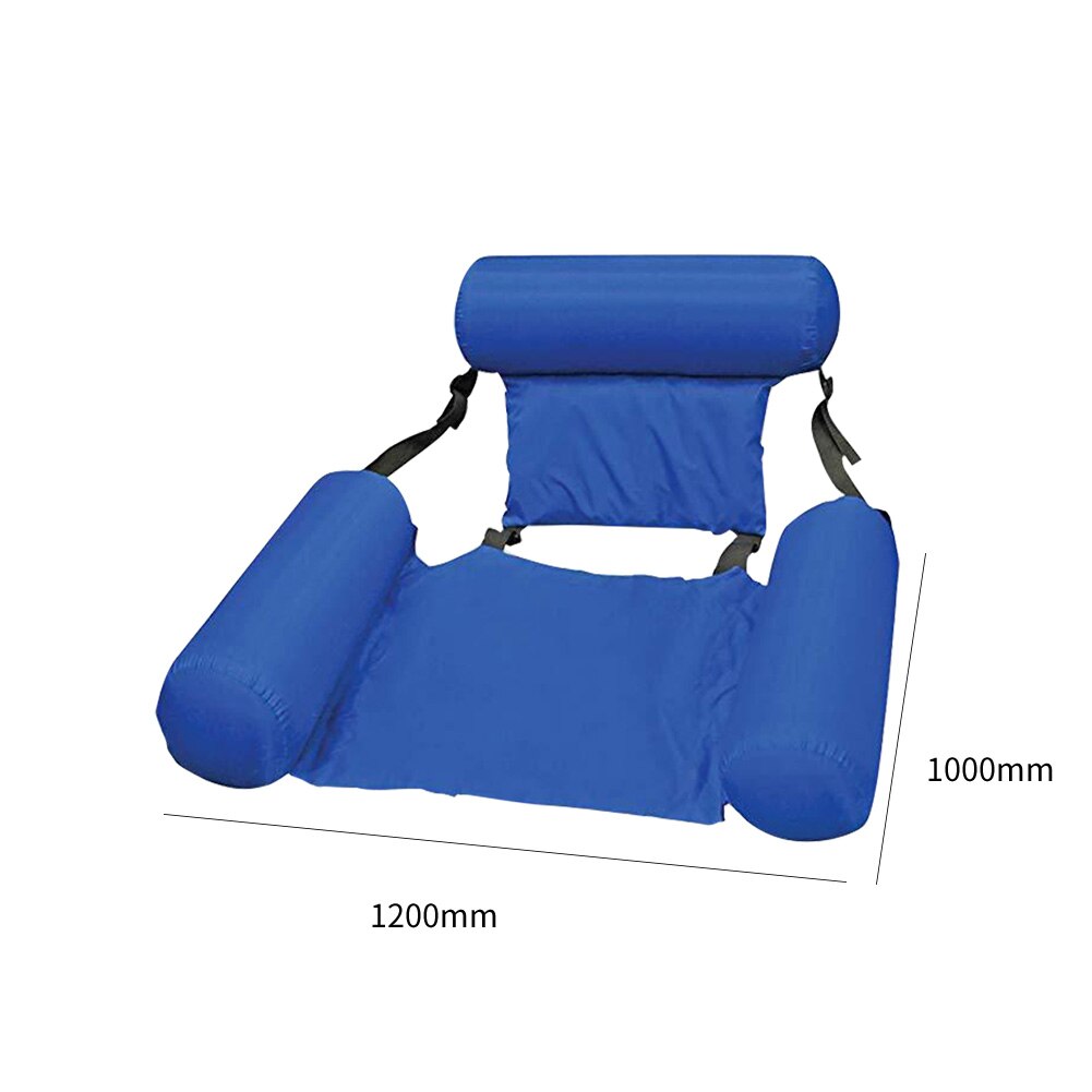 PVC Summer Inflatable Chair Floating Row Swimming Pool Water Hammock Air Mattresses Bed Beach Water Sports Lounger Chair: Blue Type B