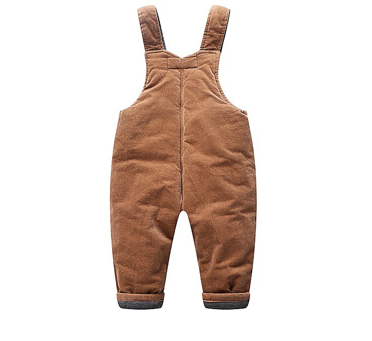 0-3Y winter thicken warm fleece jongens casual overall 1 st kids broek jongens winter algehele kinderen broek: brown / 3T