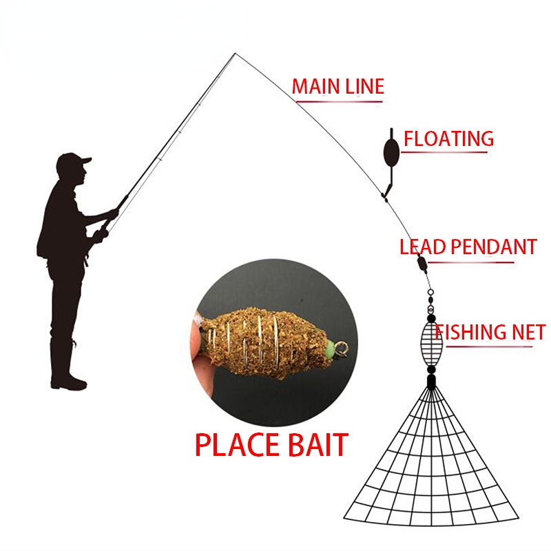 11-formaat visnetval mesh lichtgevende kraalnet zeevisnet visgerei koperen shoal gegoten kieuw feeder visval