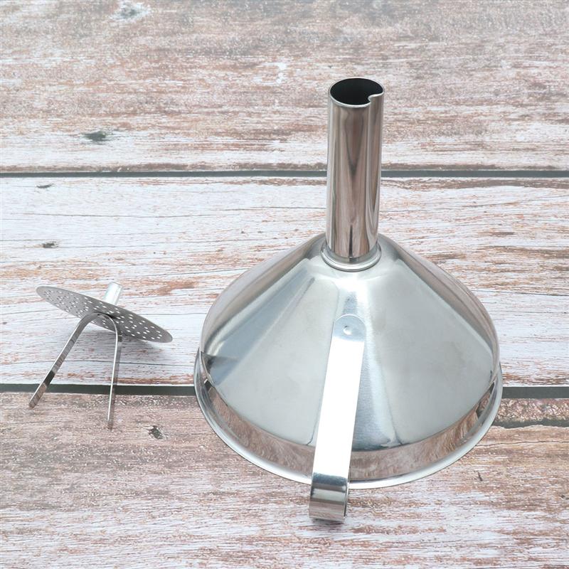 Kitchen Strainer Filter Funnel Stainless Steel Funnel Wall-Mounted Cooking Funnel No Magnetic Thickening Oil Funnel
