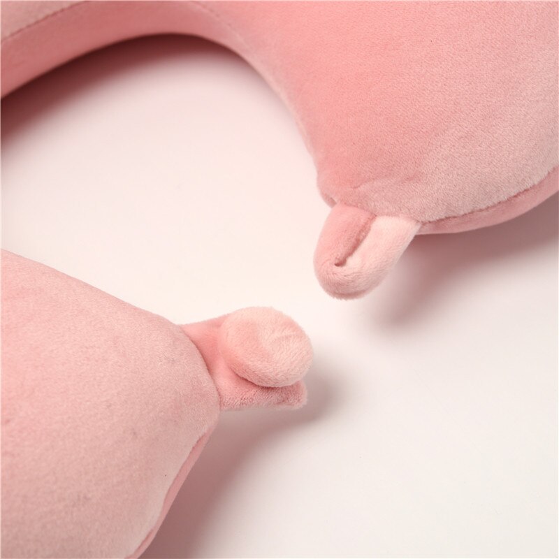 Cartoon U Vorm Auto Nekkussen Memory Foam Transformator Hoofdsteun Ondersteuning Rest Vliegtuig Reizen Kussens Dier Konijn Kikker Varken Beer