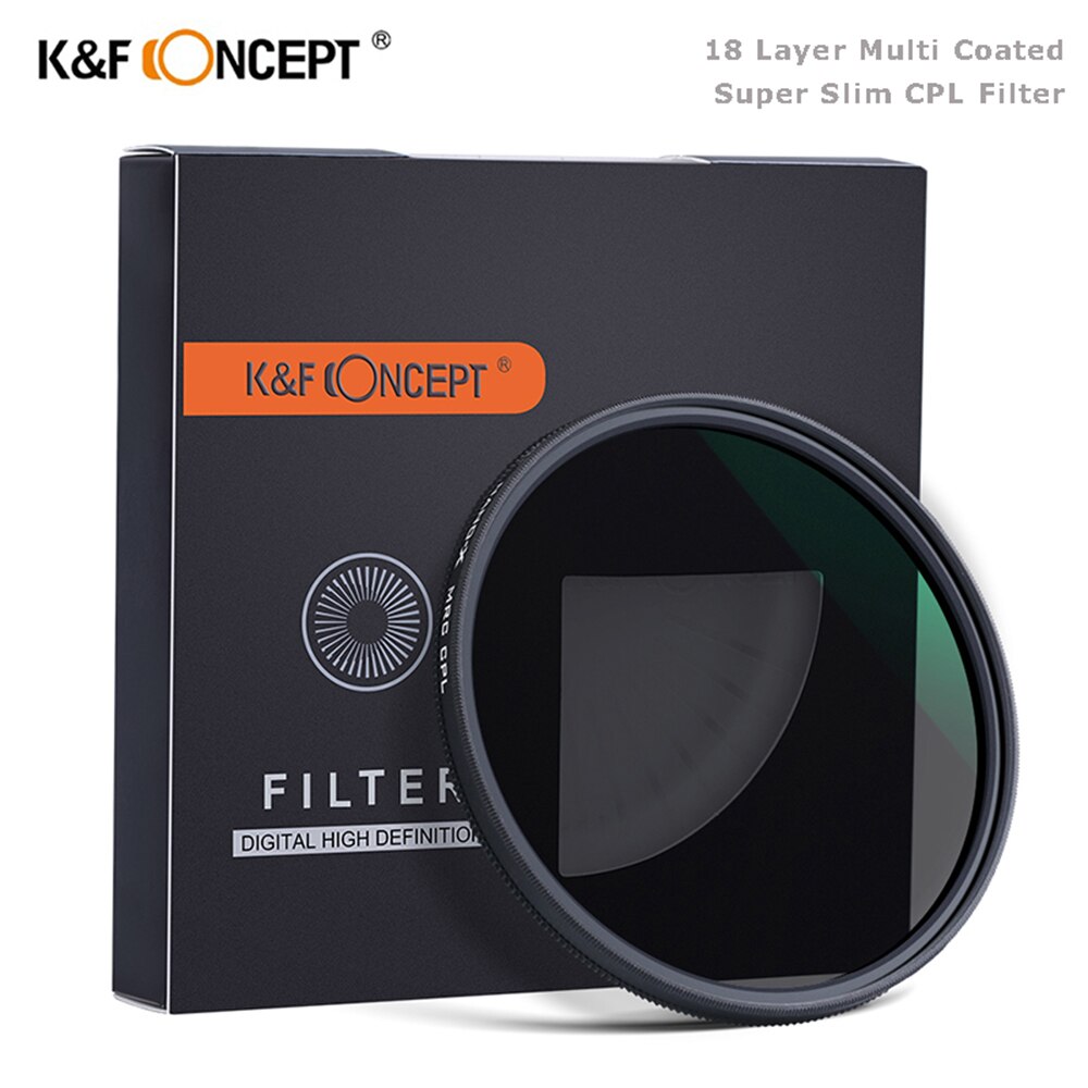 K&F Concept Nano-X Slim CPL Filter Circular Polarizer Lens Filter 58mm 62mm 67mm 72mm 77mm 82mm For Canon NIKON Sony DSLR Camera