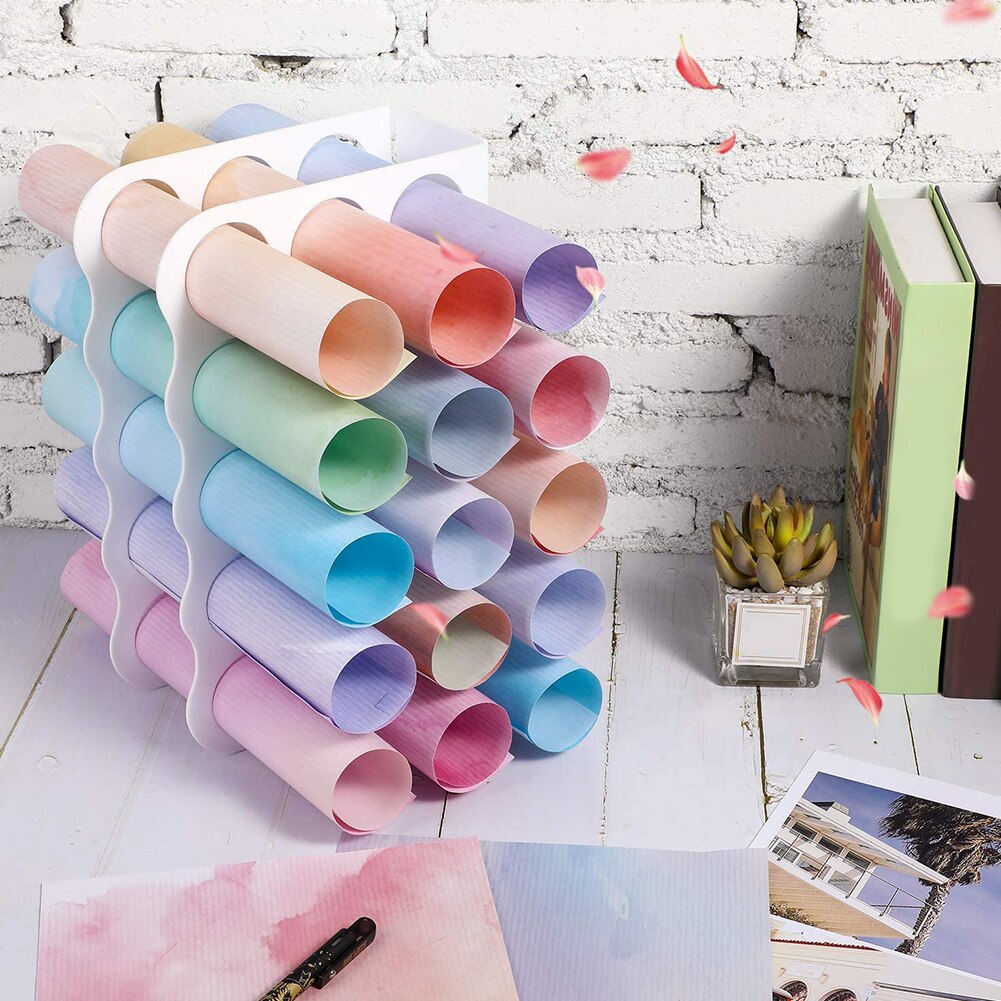 Vinyl Storage Rack 15 Holes Acrylic Storage Rack Vinyl Sheets Roll Organizer Multiple Holes Display Stand Multi-Use Organizer