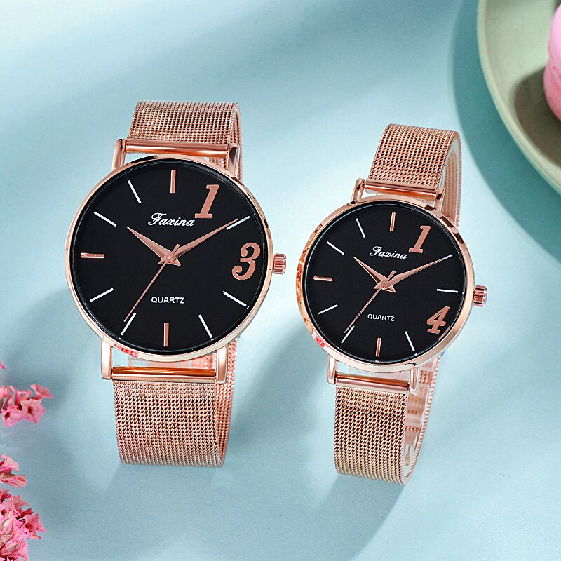 Luxe paar horloge waterdicht quartz horloge dameshorloge valentijnsdag bruiloft roos doos reloj mujer montre femme
