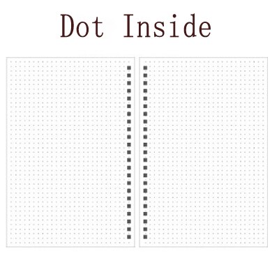A4 B5 A5 A6 Spiral book coil Notebook To-Do Lined DOT Blank Grid Paper Journal Diary Sketchbook For School Supplies Stationery: Dot Inside / A6