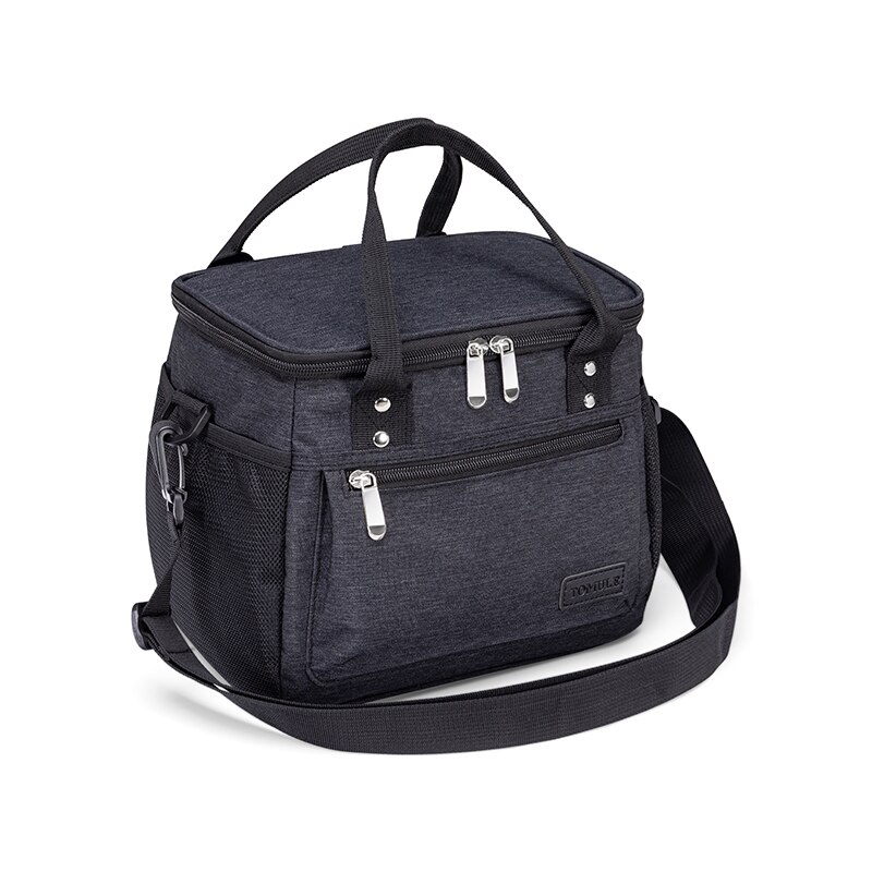 Tomule Thermische Mittagessen Tasche für Frauen freundlicher Männer Kühler Taschen Picknick Tragbare Taschen Wasserdicht Isolierte Pack Schwarz: TML-L001-01