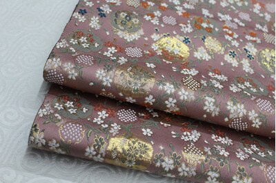 CF78 1 Yard Japanese Style Floral Silk Brocade Jacquard Fabric Kimono Clothing Fabric Korean Style Cushion Cover DIY Fabric: 5 pink