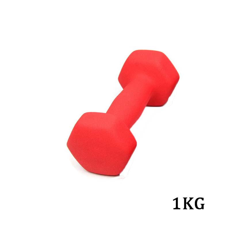 Dumbbells Set - 1kg Paar - Spuitverf Afwerking - Home Fitness Gewichtheffen: Rood 1kg