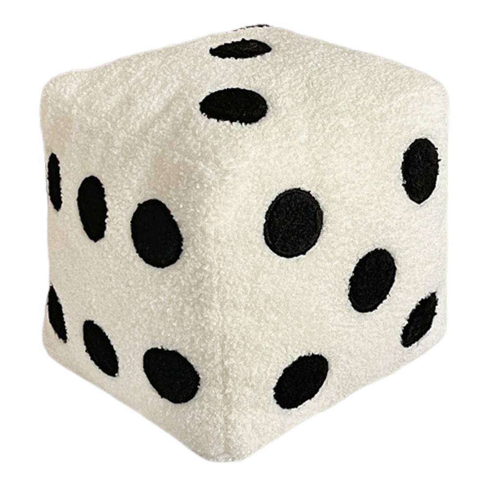 Dados travesseiro cubo cúbico de pelúcia pp algodão simulação dados volta apoio travesseiro de pelúcia almofada decorativa recheada almofada fofa: Branco