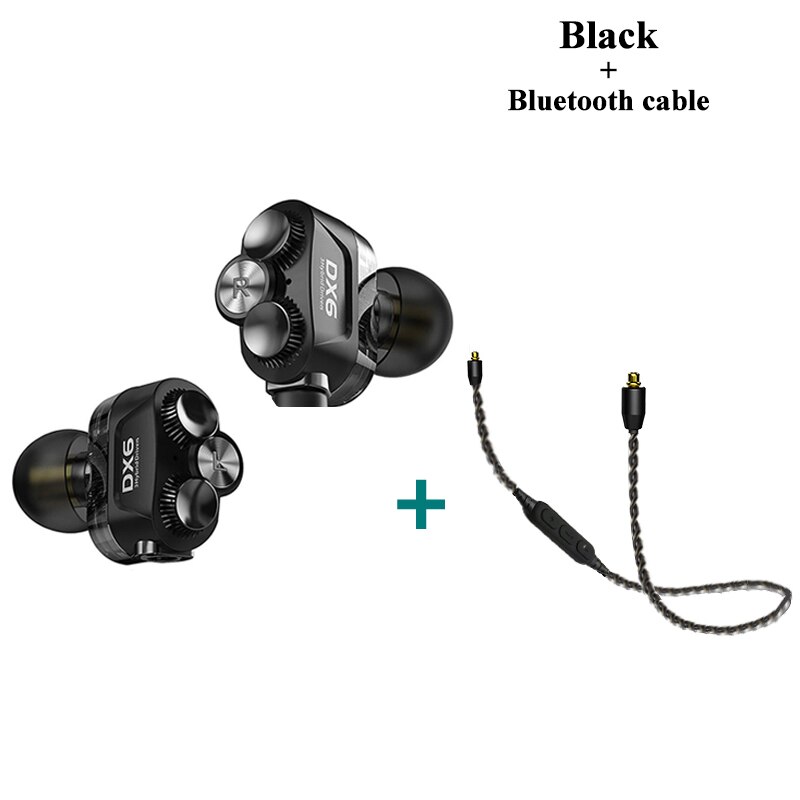 Plextone DX6 Lösen Sport Kopfhörer Kombinierbar Bluetooth 5,0 3,5mm HIFI Stereo Bass kopfhörer TYP C Verdrahtet Ohrhörer MMCX Kabel: black wireless