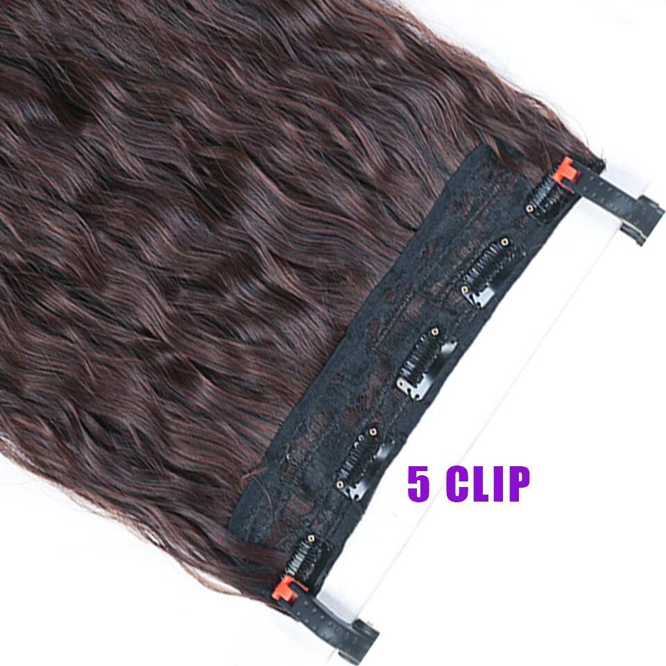 XUANGUANG Lange natuurlijke krullend hair extensions zwart bruin synthetisch haar extensions