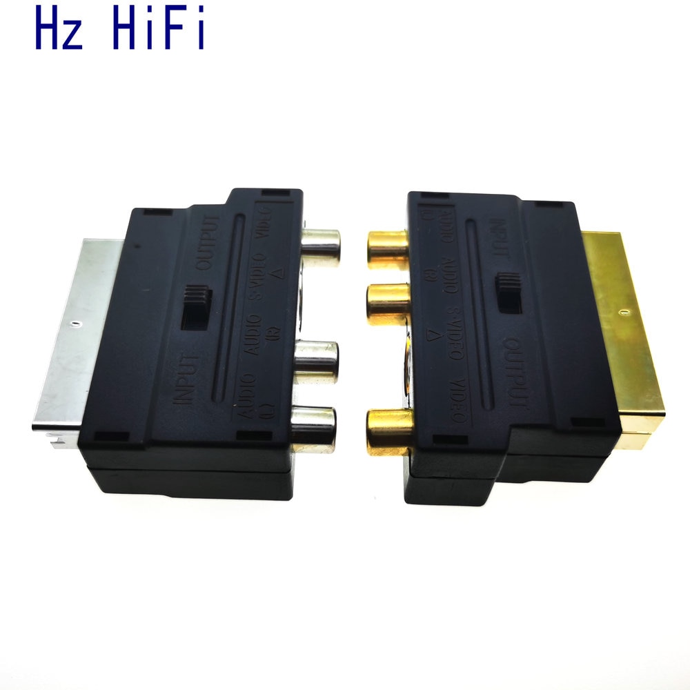 1 Pcs 21/Pin Scart Adapter Av Blok Naar 3RCA Phono Composite S-Video Met In/Out schakelaar Scart Adapter Av Blok