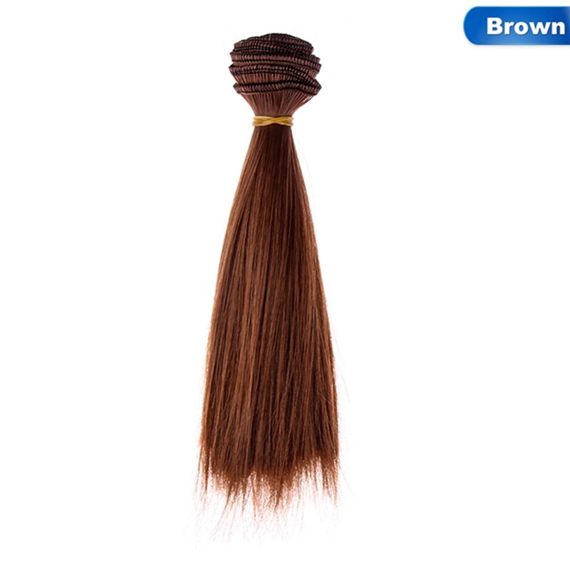 1pcs 15*100cm Doll Accessories Straight Synthetic Fiber Wig Hair For Doll Wigs High-temperature Wire: BR