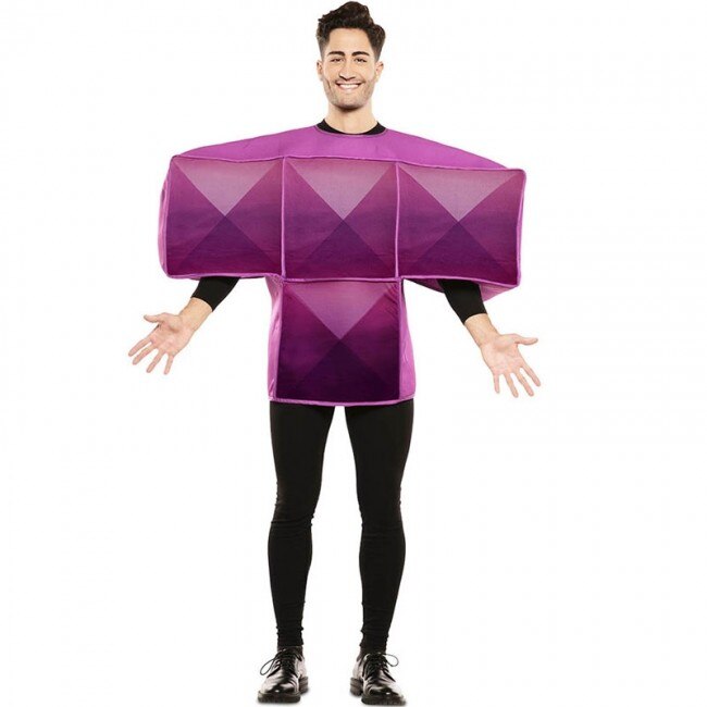 Kostuum Tetris Paars Voor Volwassen M/L
