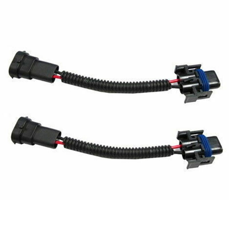 PVC Harness Wiring Plugs Pre-wired 2pcs H11 H8 H9 Headlights Fog Lamp Extension Connector Wire Sockets