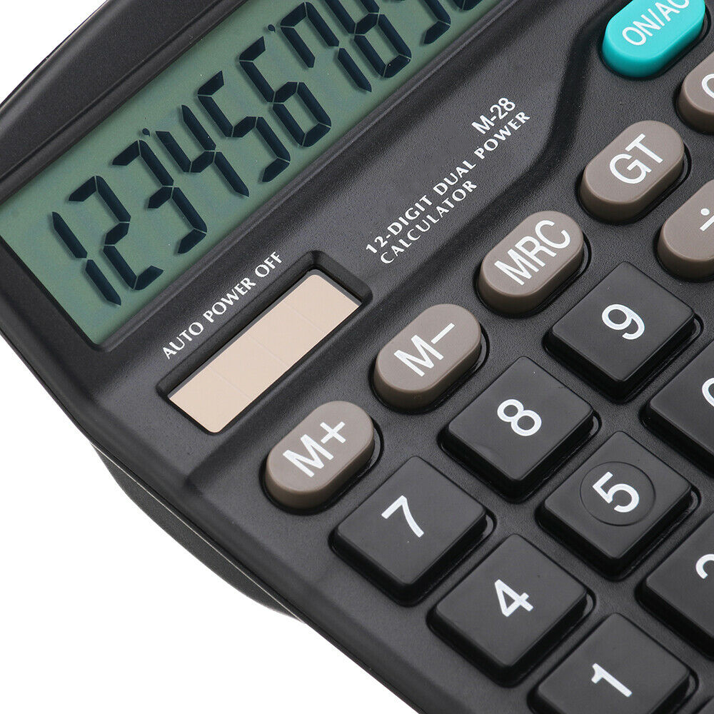 Solar Battery Desktop Calculator Basic 12-Digit Large Display Office Business Wide Keyboard 100% Brand And