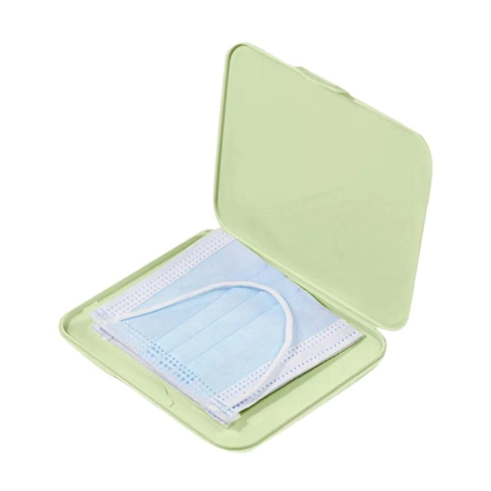 4 Cajas para Guardar Mascarillas Cuadrado Plastico Portatil Estuche Funda para Mascarilla Porta Mascara: 4pcs Verde