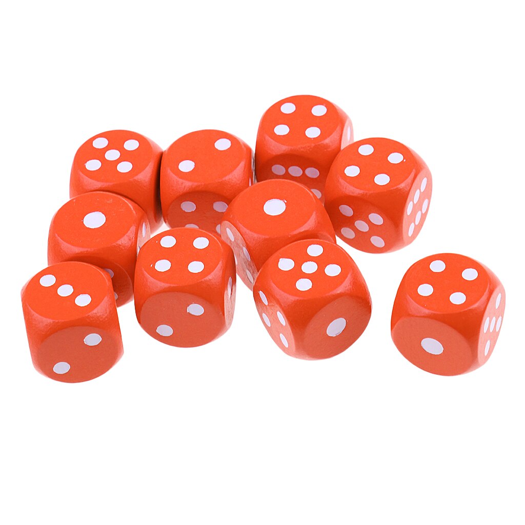10 pcs 6 Sided Wooden Dice 20mm Size Perfect for Tabletop Wargames Role Playing Games RPGs MTG TRPG Roleplaying Games