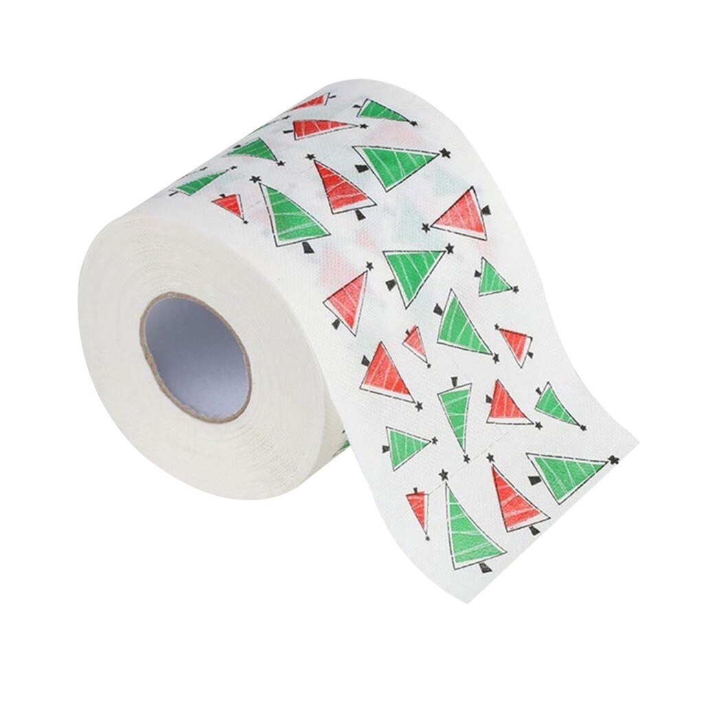 Wood Pulp Toilet Roll Paper Home Santa Claus Bath Toilet Roll Paper Christmas Supplies Xmas Decor Tissue Roll: D