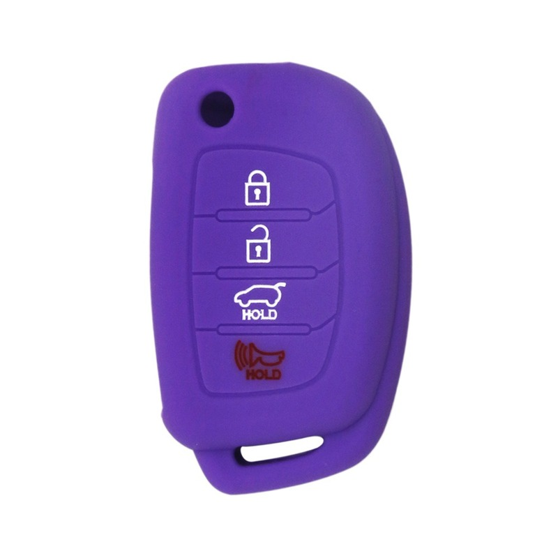 Geschikt Voor Hyundai IX35 Vouwen 4-Knop Autosleutel Case Soft Rubber Silicone Sleutel Shell Anti-Diefstal Afstandsbediening controle Beschermende Cove