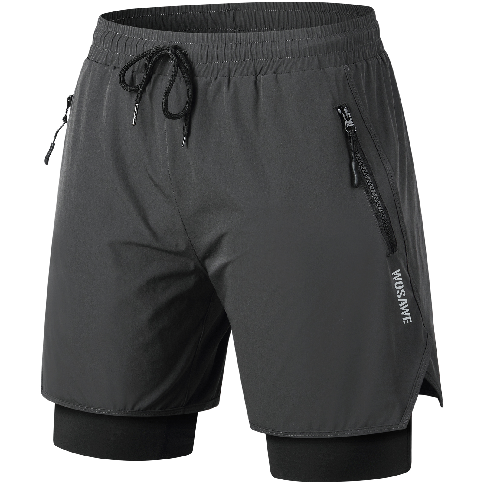 WOSAWE Heren Fietsbroek Mountainbike Schokbestendig 5D Gewatteerde Shorts Lichtgewicht Loose Fit MTB Fietsbroek Rijbroek: XXXL / Black