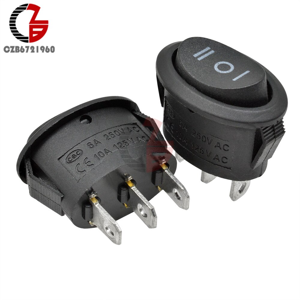 5Pcs 26x14mm KCD7 Oval Push Button Rocker Switch 6A 250V 10A 125V AC Toggle IO On-Off Car Boat Power Switch 2Pin 3Pin LED Light