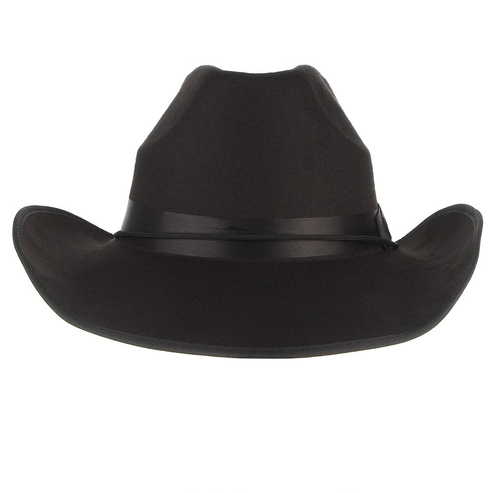 Men's Western Cowboy Hat Adult Male Pure Color Casual Cap Outdoor Leisure All-match Travel Crimping Caps H7185