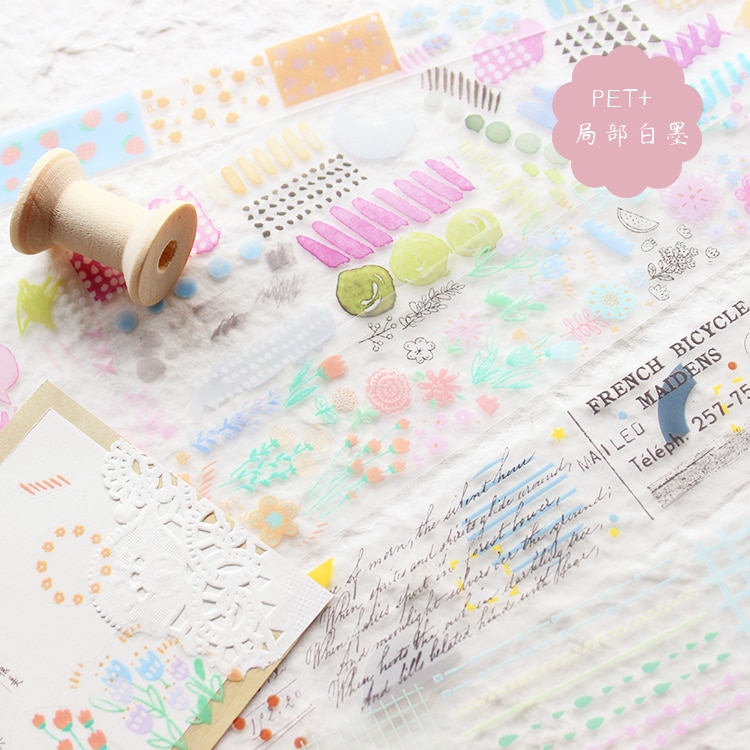 Moodtape washi tape pet transparency label words tape Scrapbooking Album diy handmade decoration sticker masking tape paper