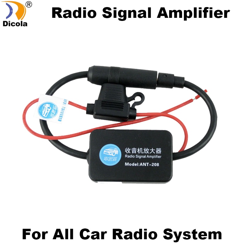 Dc 12V Auto Fm Radio Signaal Antenne Versterker Booster Auto Radio Signaal Versterker Metalen Shell Forcar Dvd Gps Speler