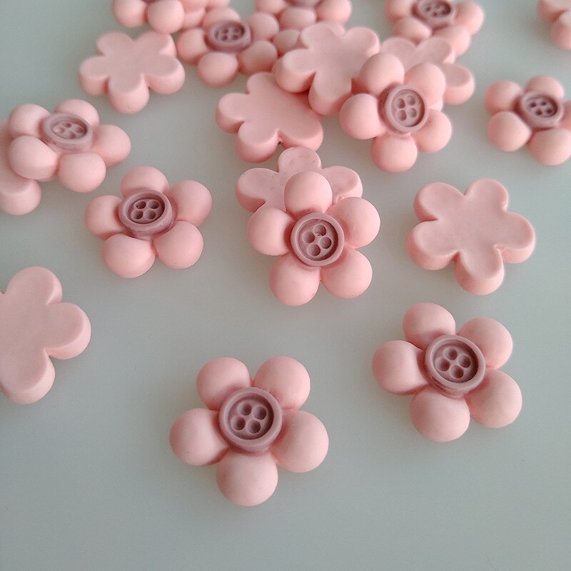 10pcs Size21mm Flower Pattern DIY Crafts Scrapbook DIY for Home Decor Natural Resin Ornaments Accessories Embellishment