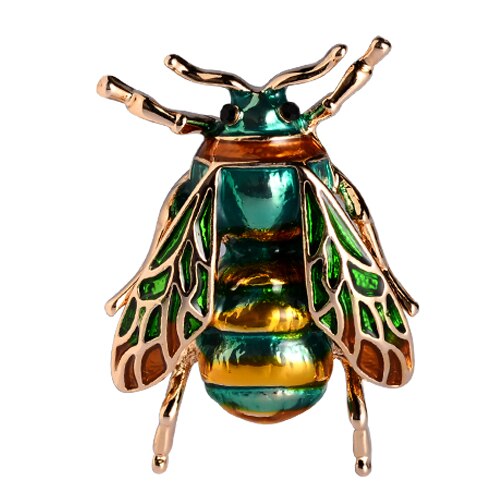 (Inklaring Verwerking) Elegante Dier Insect Broches Pins Bee Mier Flamingo Pauw Mannen Vrouwen Broche Voor Party: 9 green