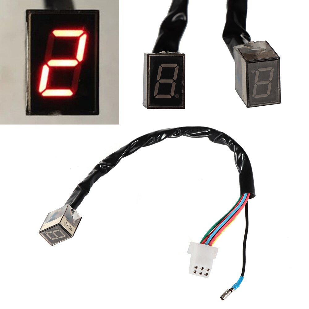 Universal LED Digital Gear Indicator Motorcycle Display Shift Lever Sensor Gauge Meter