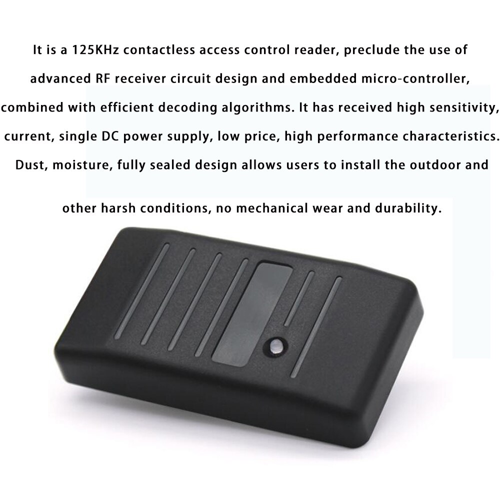 Waterproof 125khz RFID LED Indicators Card Reader Wiegand 26 34 Security RFID EM ID Card Access Control Reader