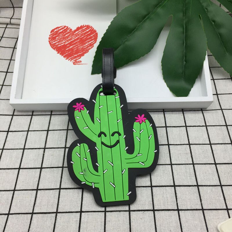 Bagagelabel Siliconen Cartoon Cactus Creatieve Bagage Boarding Reizen Accessoires Id Adres Holder Draagbare Label: B