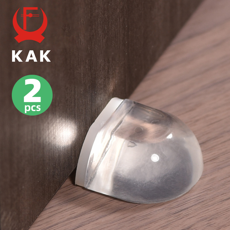 KAK 2 stks Siliconen Deurstopper Non-Punch Anti-collision Muurbescherming Deur Buffer Zelfklevende Vloer gemonteerde Deur Stop Guard