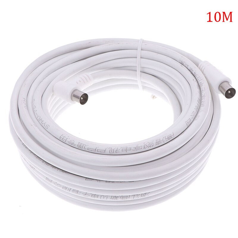 1Pc 5M/10M PAL Male to Male TV Lead Shielded Aerial Coaxial Cable: 10M