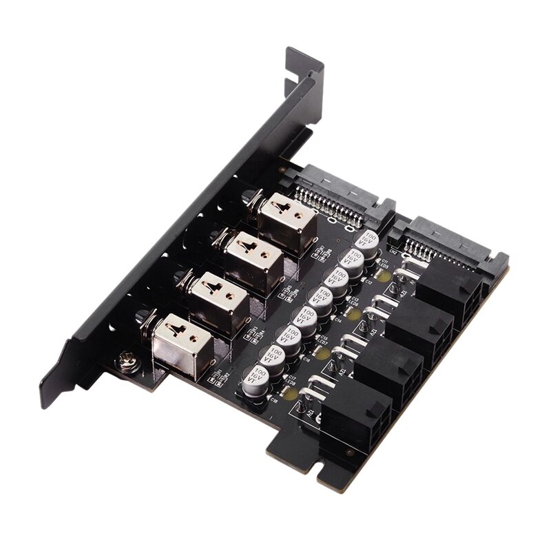 4 Ports HDD Power Control Switch Hard Drive Switcher 15-Pin SATA Selector for PC Desktop