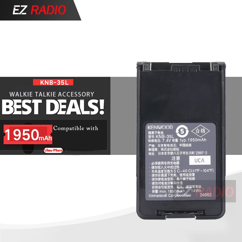 KNB-35L 1950mAh Bateria Li-ion Compatível com TK-2170 TK-3140 TK-2148 TK-3160 TK-3168 TK-3170 TK-3173 TK-2360 TK-3360 Bateria