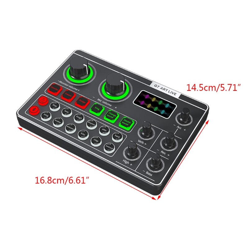 Microphone Mixer Webcast Sound Card For Phone PC Computer -G7 External Sound Card USB Headset T84D