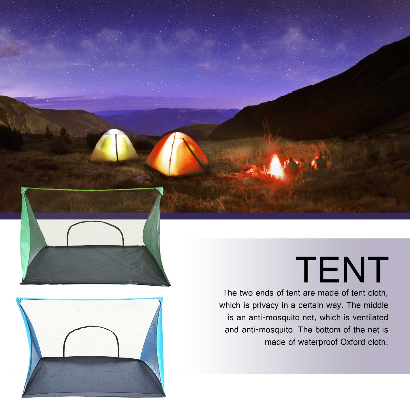 Ultralight Anti Mosquito Summer Mesh Tent 210x120x110cm 1-2 Person Rodless Outdoor Camping tent Portable Beach Inner Mesh Tent