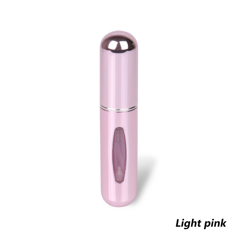 Wielokrotnego napełniania Mini Spray do perfum butelka aluminiowy rozpylacz przenośna kosmetyczka podróżna pojemnik perfumy butelka przechowywanie w domu: Light Pink
