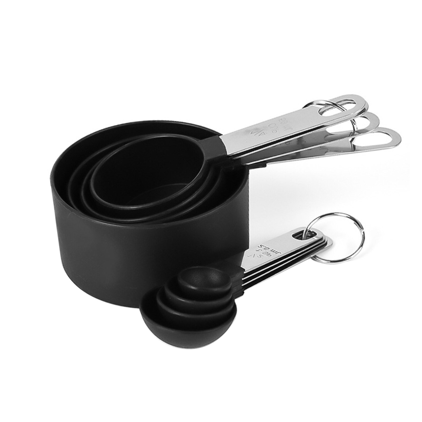 8pcs Restaurant Kitchen Tools Baking Measuring Cups Spoons Set Multifunction Cooking Easy Clean Home Stainless Steel Anti Rust