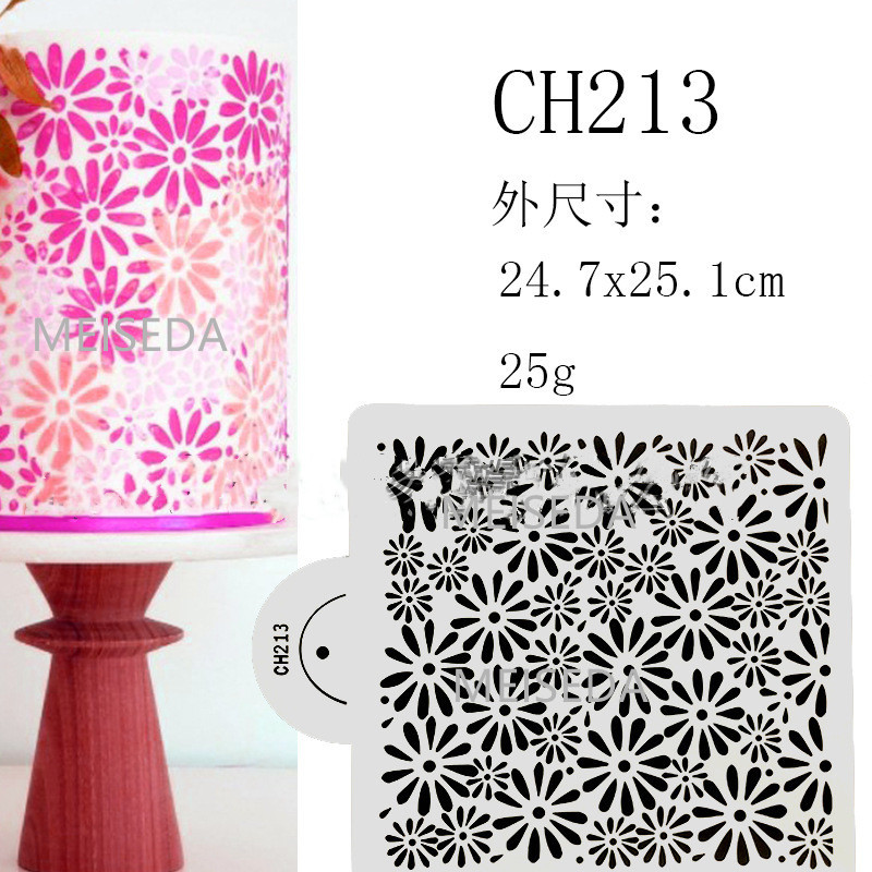 Cake Stencil Leaf Shape Pattern Cake Decorating Plastic Lace Cake Boder Stencils Template DIY Drawing Mold Baking Accessories: Ch213