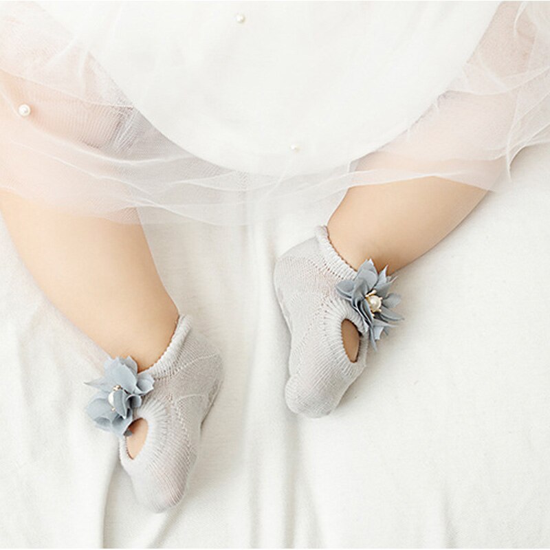 3 Paren/set 0-12Months Baby Sokken Leuke Kant Bloem Parels Crown Bows Antislip Pasgeboren Baby Meisje Sokken Katoen Prinses meisjes Sokken