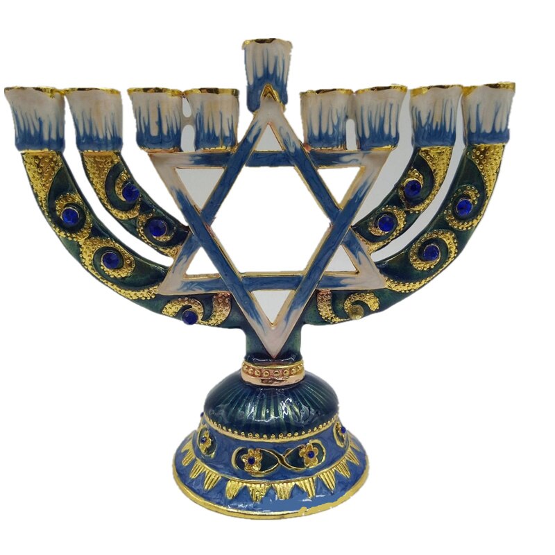 Chandelier jérusalem Menorah 9 Branches bougeoirs alliage décor à la maison Menorah